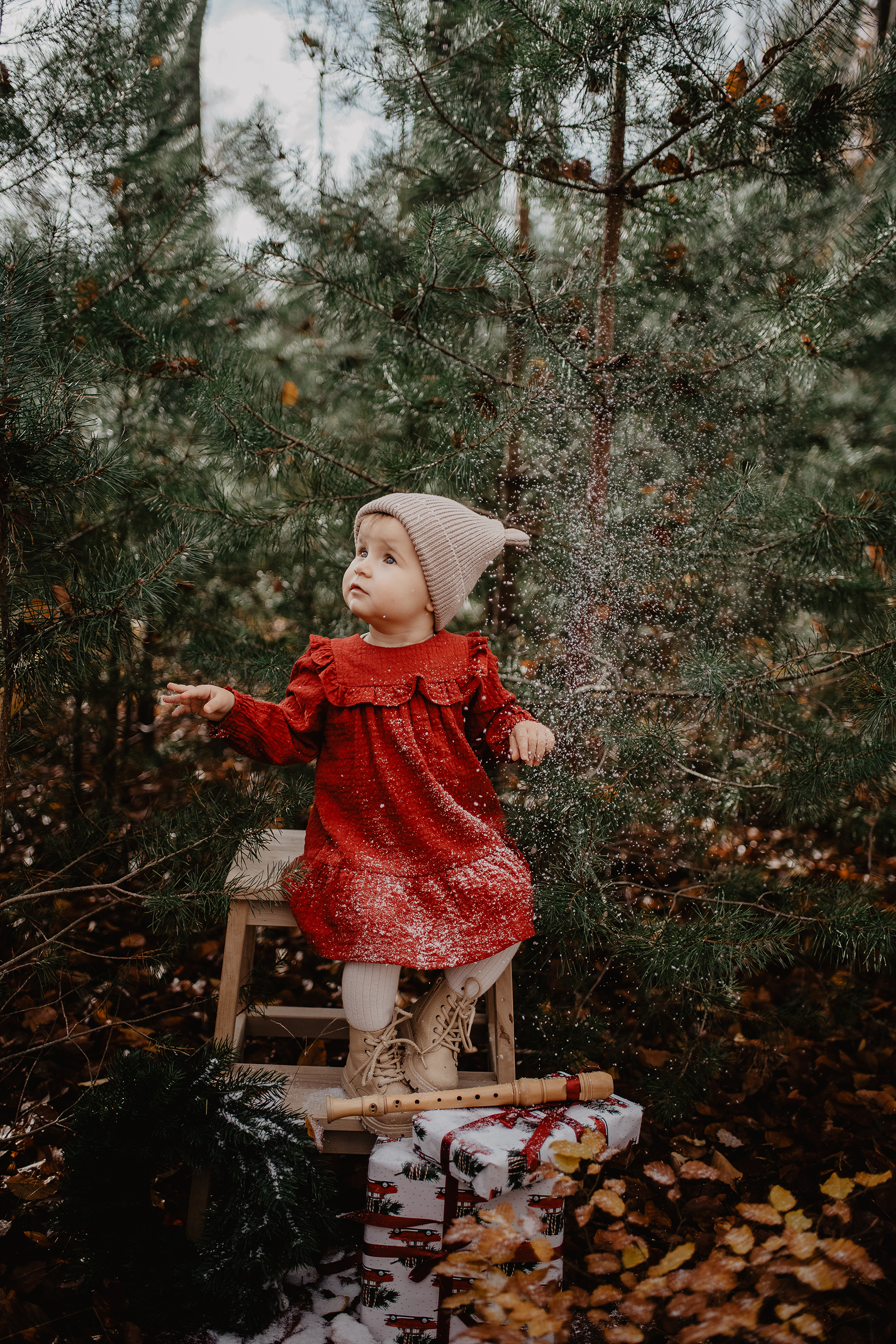 weihnachtsshooting-kind-rotkleid-wald-stuhl-floete-mehlingen.jpg